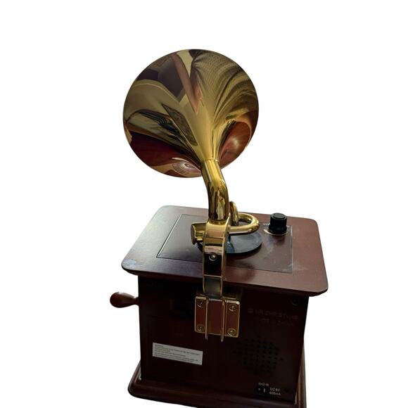 Vintage MR. CHRISTMAS Harmonique Gramophone Music Box Player w/ 12 Mini Vinyls - Picture 4 of 5